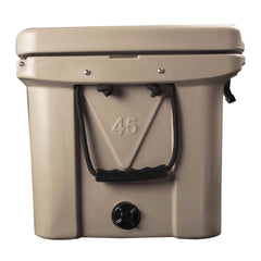 Mammoth Ranger 45 cooler open lid reveals roomy interior for meals and drinks.
