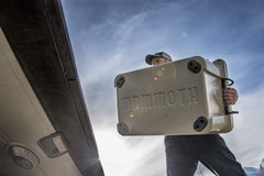 Mammoth Ranger 65 lid open showing secure closure design.
