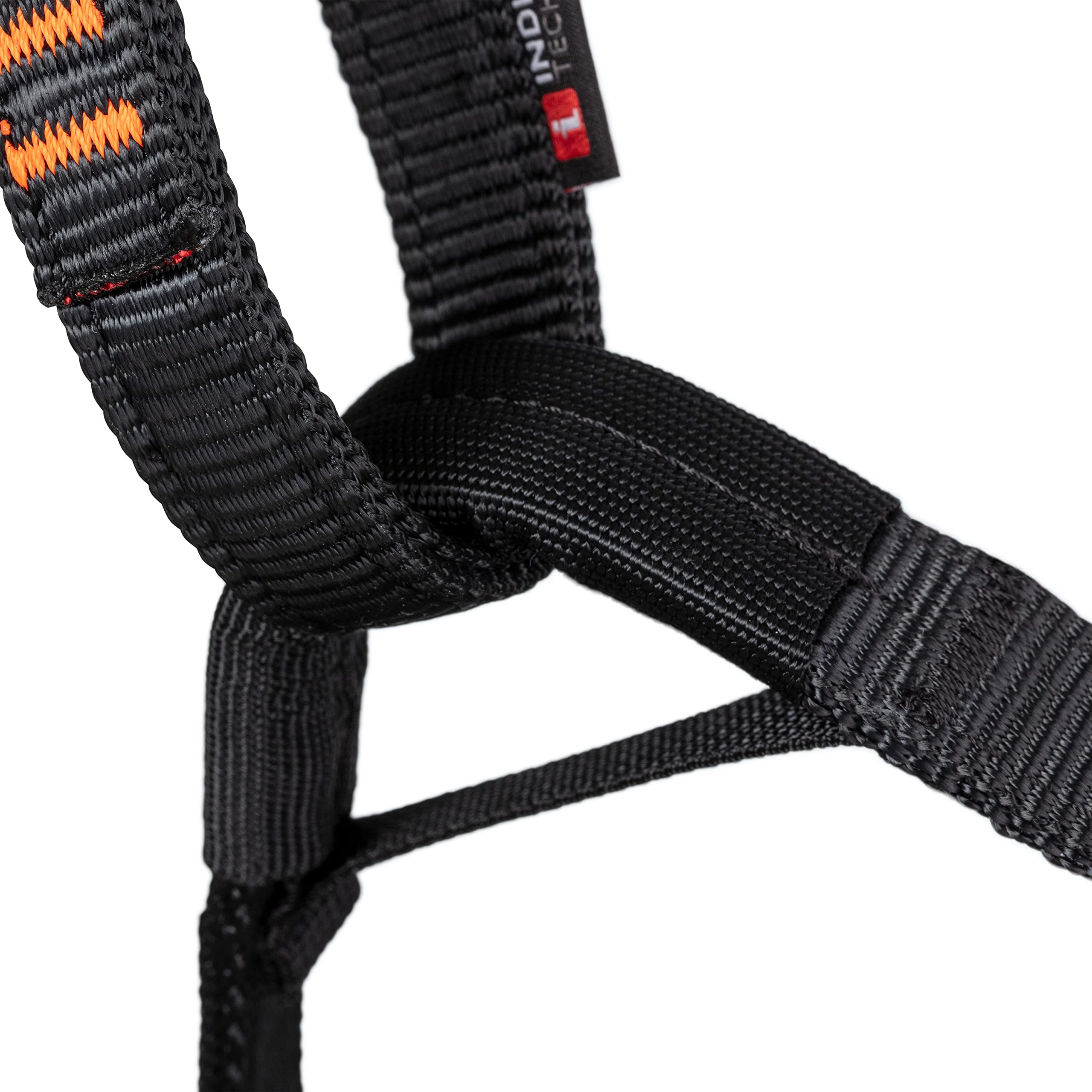 Mammut 4 Slide harness orange and black colorway for high visibility.