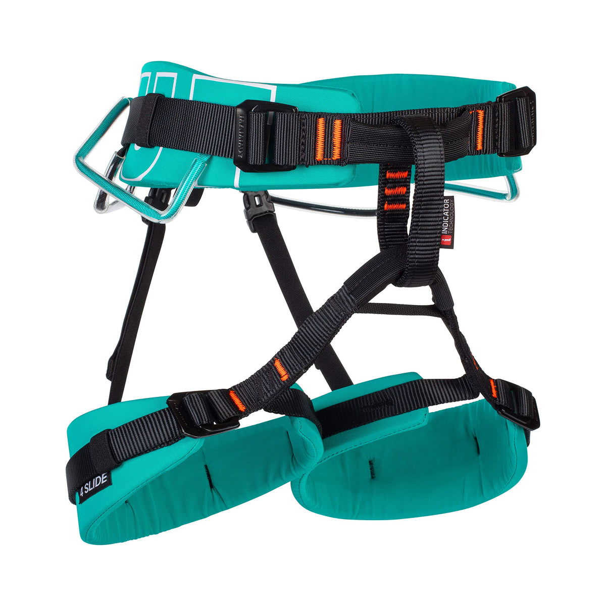 Mammut 4 Slide harness front view shows compact, adjustable design in Dark Ceramic for easy on-route setup