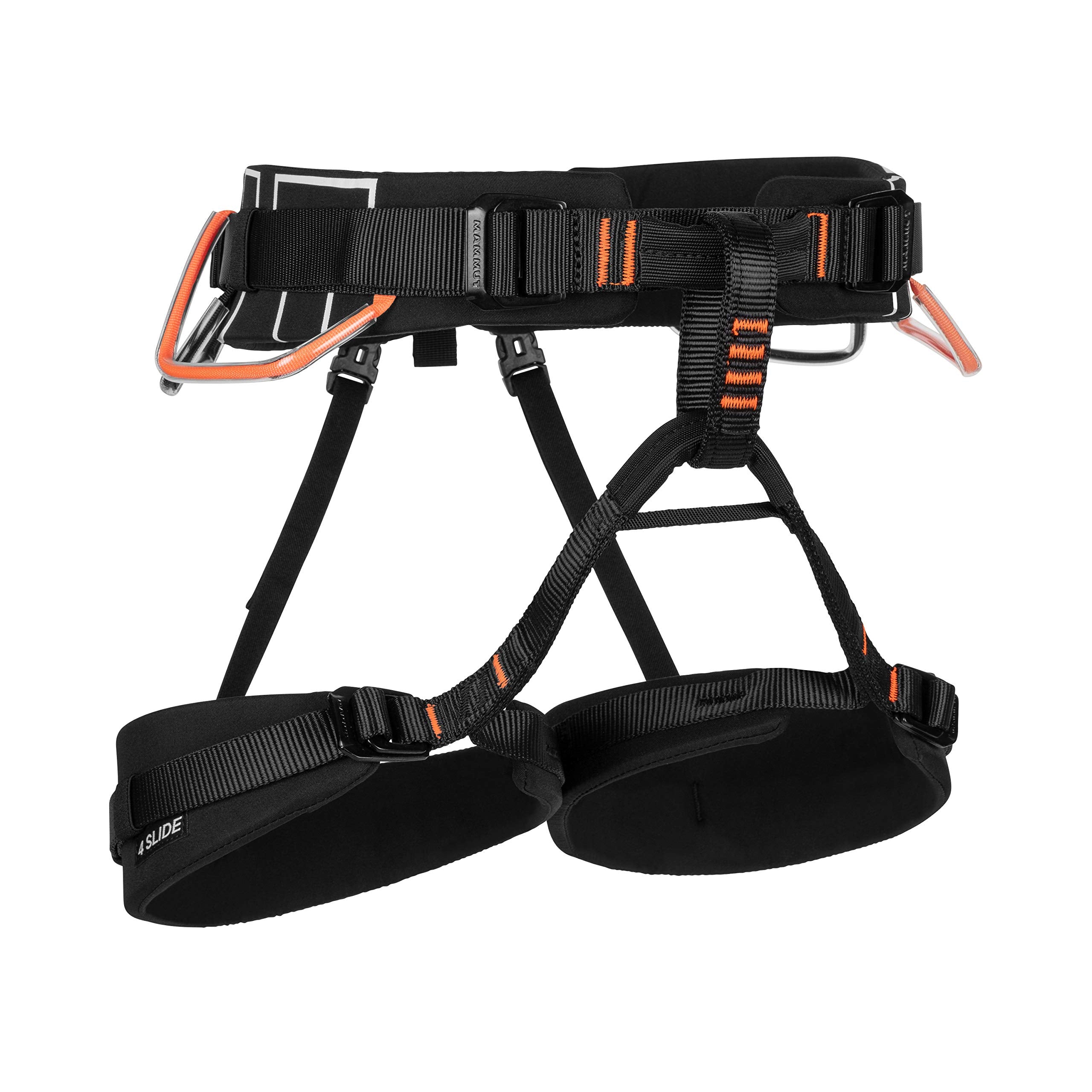 Mammut 4 Slide harness shows quick hip buckle adjustment for a secure climb