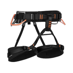 Mammut 4 Slide harness shows quick hip buckle adjustment for a secure climb