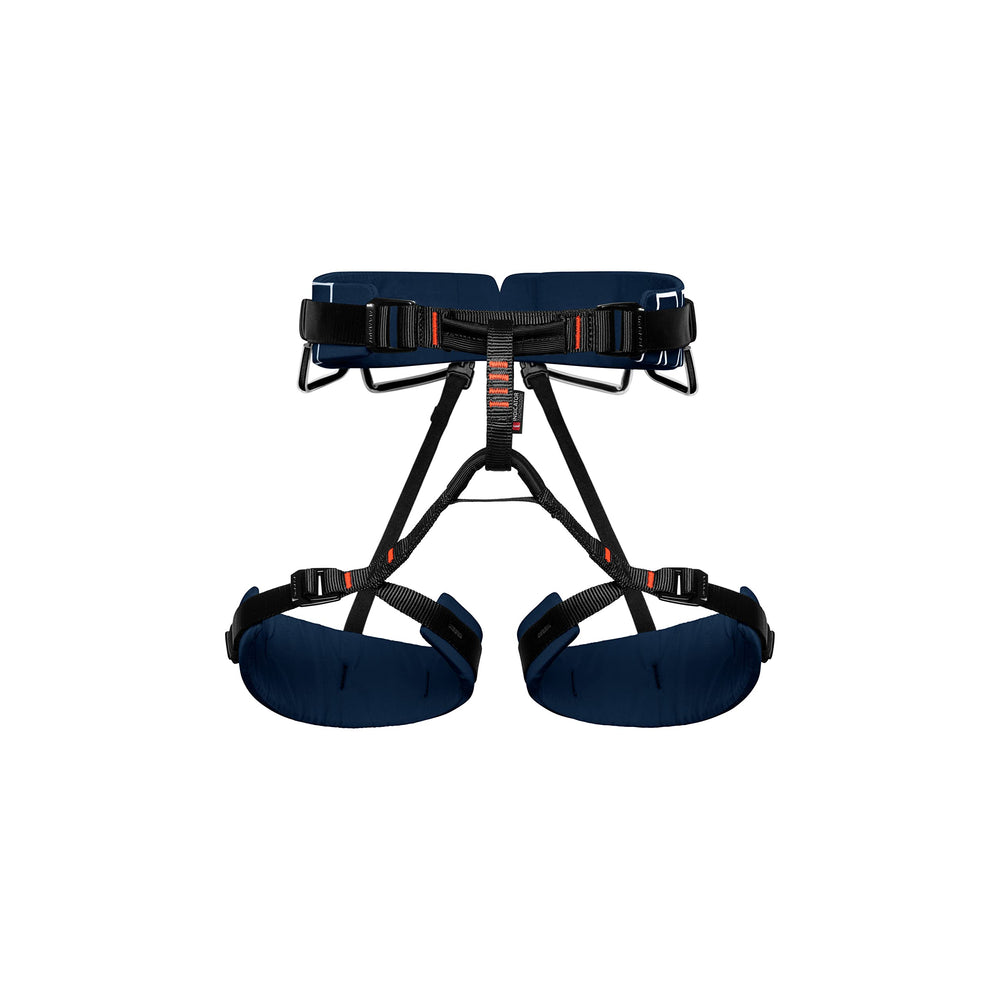 Mammut 4 Slide harness highlights adjustable leg loops for diverse gear layers