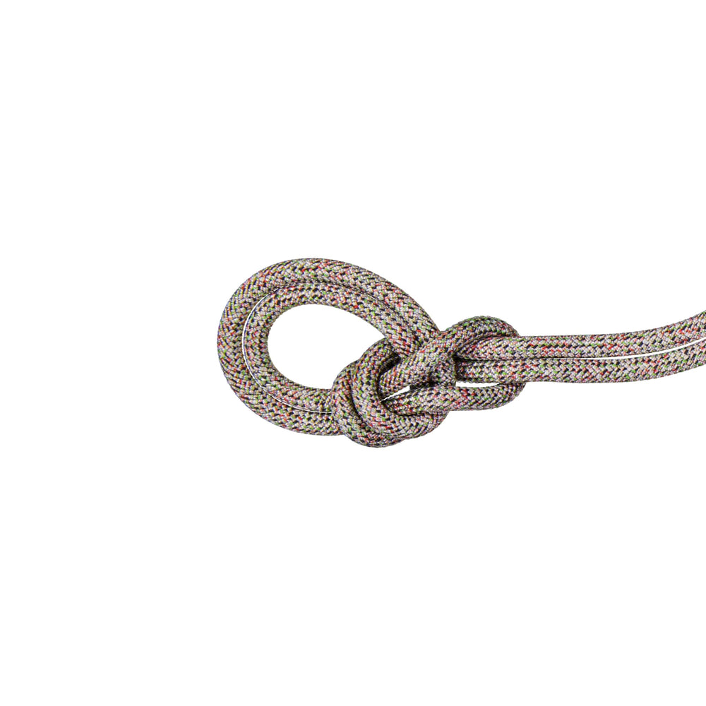 Mammut 9.5 Crag We Care rope, full-length view, durable single rope for sport climbing.