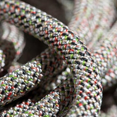 Mammut 9.5 Crag We Care rope, sheath close-up, eco-friendly recycled yarn minimizes waste.