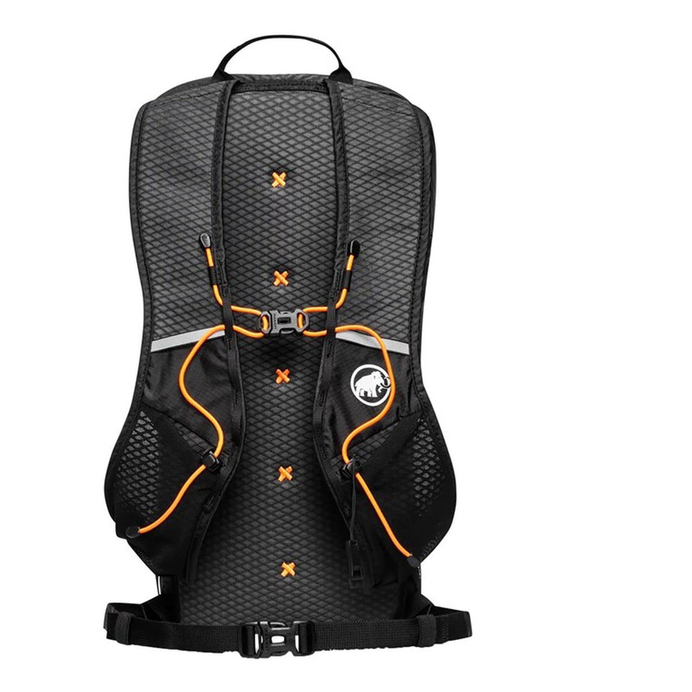 Mammut Aenergy 12 backpack outside mesh pocket for quick-access essentials.