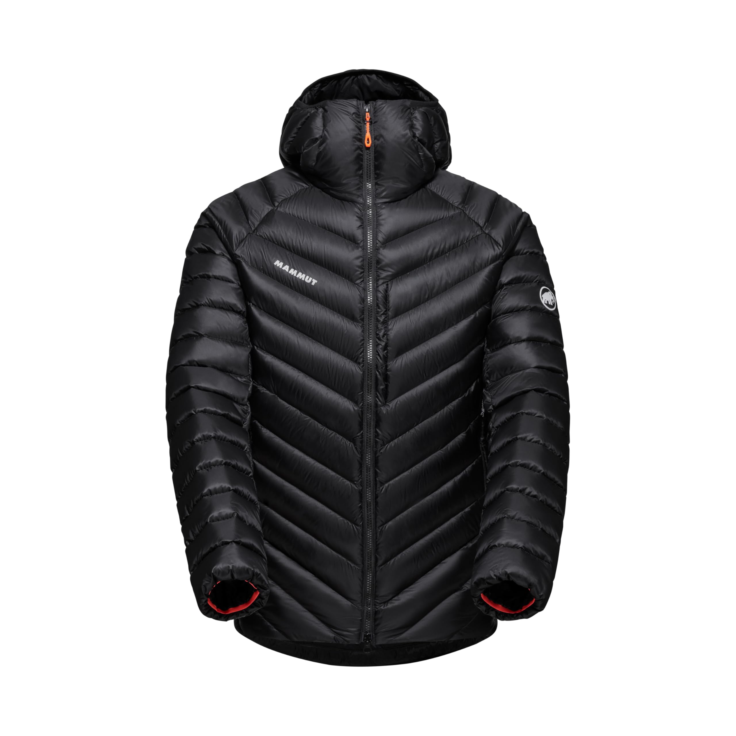 Mammut Broad Peak IN Hooded Jacket front view, compact warmth for alpine adventures