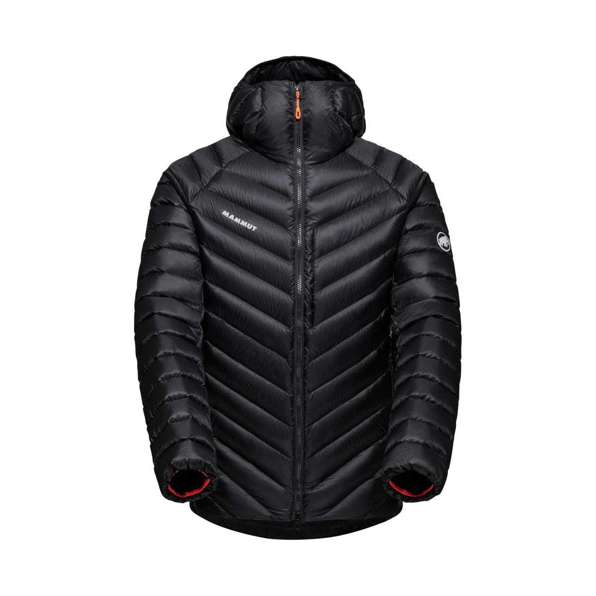 Mammut Broad Peak IN Hooded Jacket front view, compact warmth for alpine adventures