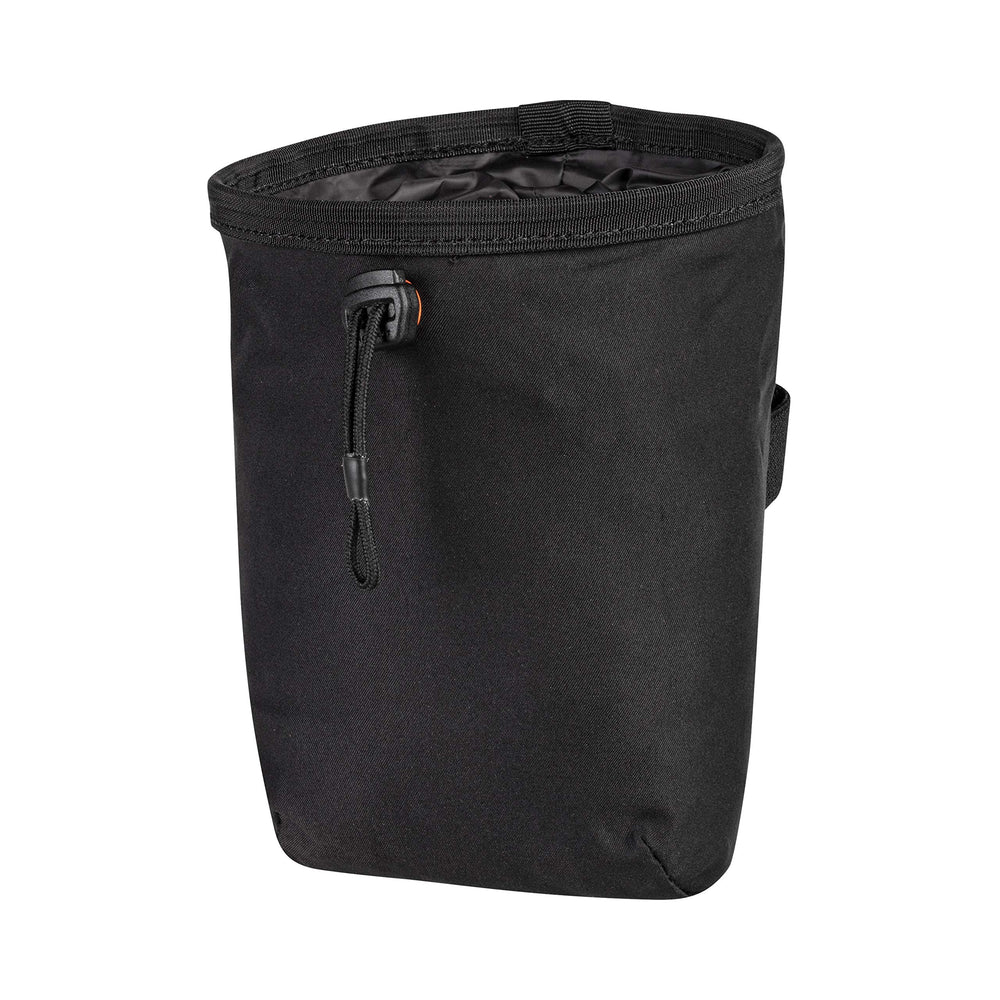 Mammut Crag Chalk Bag black with angled opening for quick chalk access.