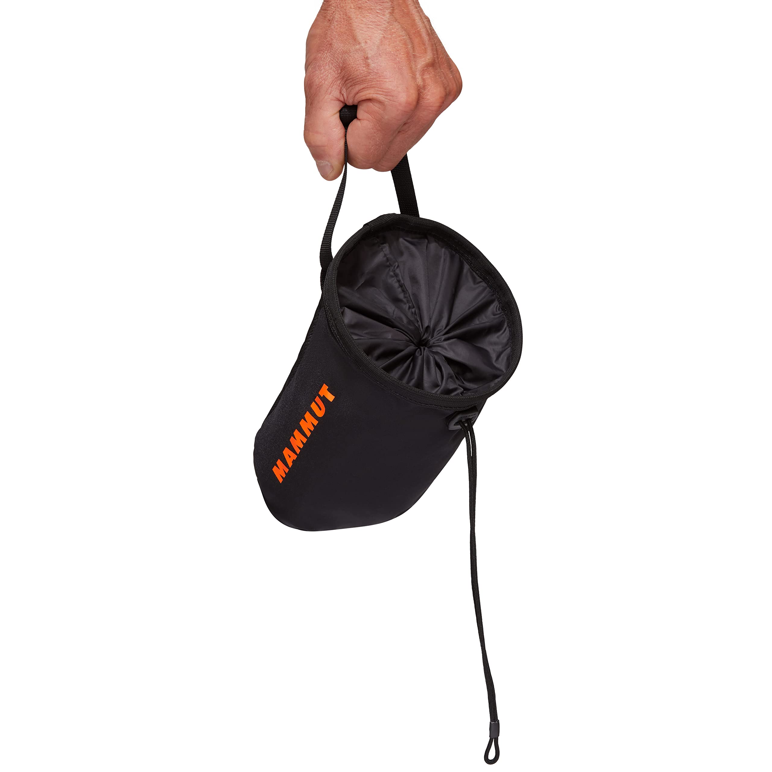 Mammut Crag Chalk Bag interior fleece lining minimizes chalk dust.