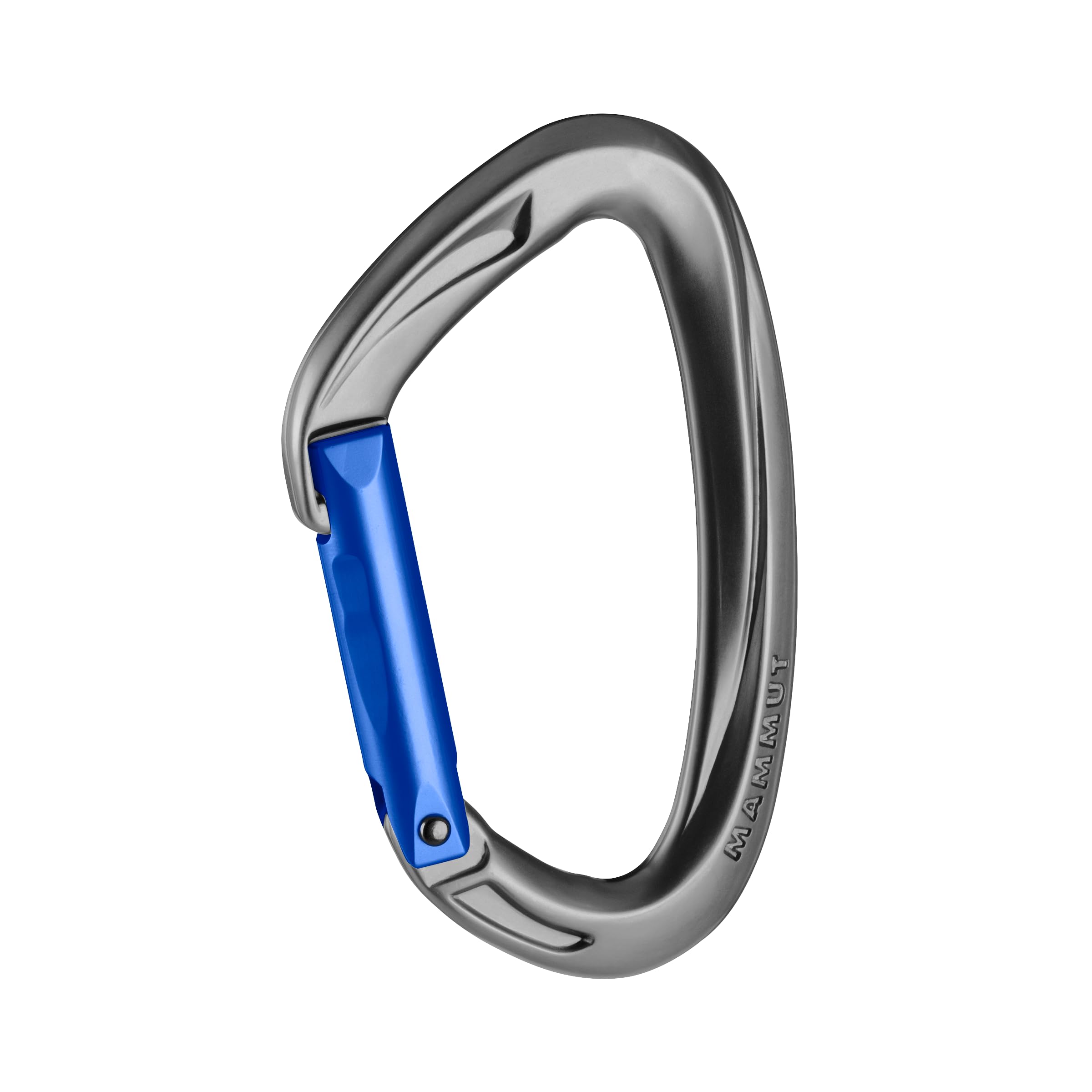 Mammut Crag Key Lock straight gate carabiner in silver for fast clip-ins on sport climbs