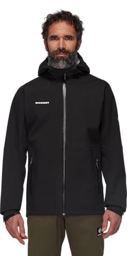 Mammut Linard Guide HS Hooded Jacket back view shows streamlined mobility.