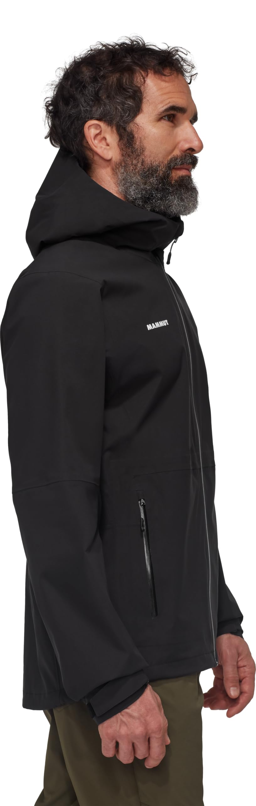 Mammut Linard Guide HS Hooded Jacket underarm vents provide cooling during climbs.