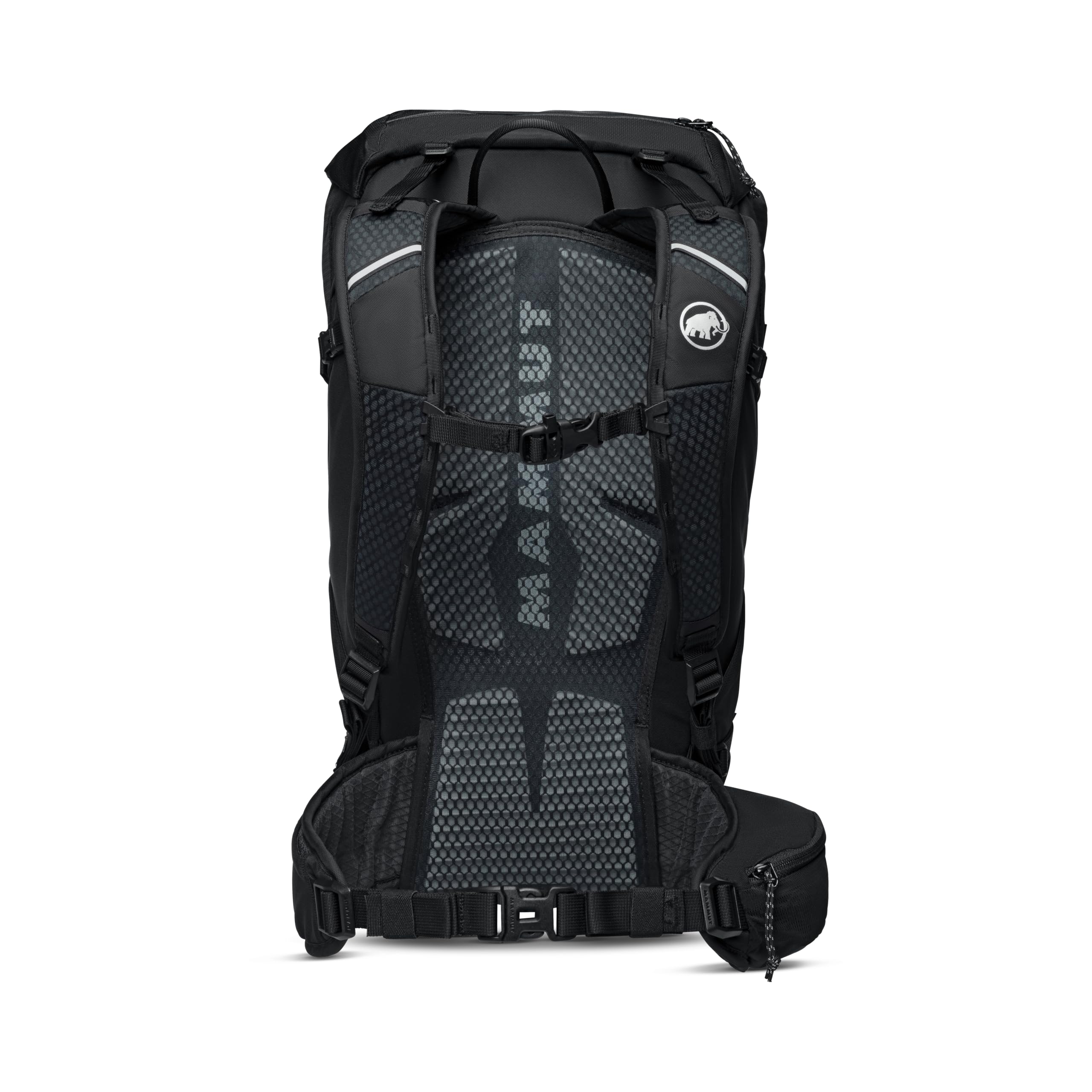 Mammut Lithium 30 lateral compression straps stabilize loads on rugged trails.