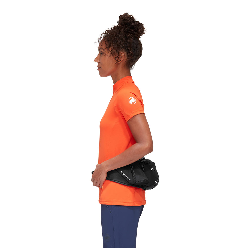 Mammut Lithium waistpack main zip keeps essentials organized during travel.