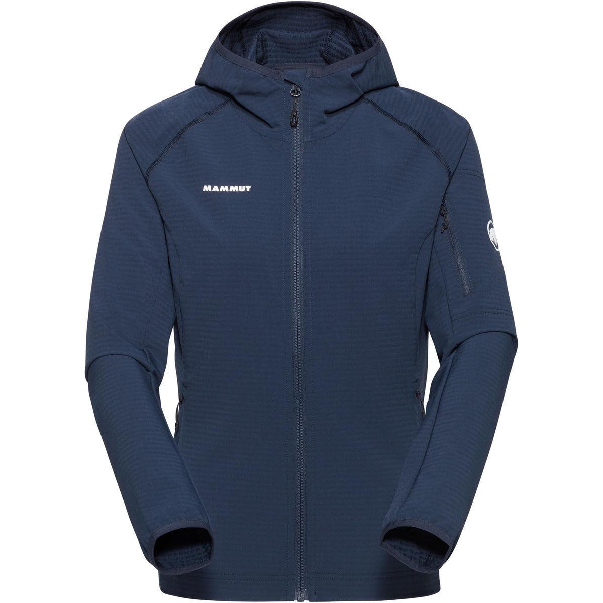 Mammut Madris Light Hooded Jacket front view for versatile outdoor warmth.