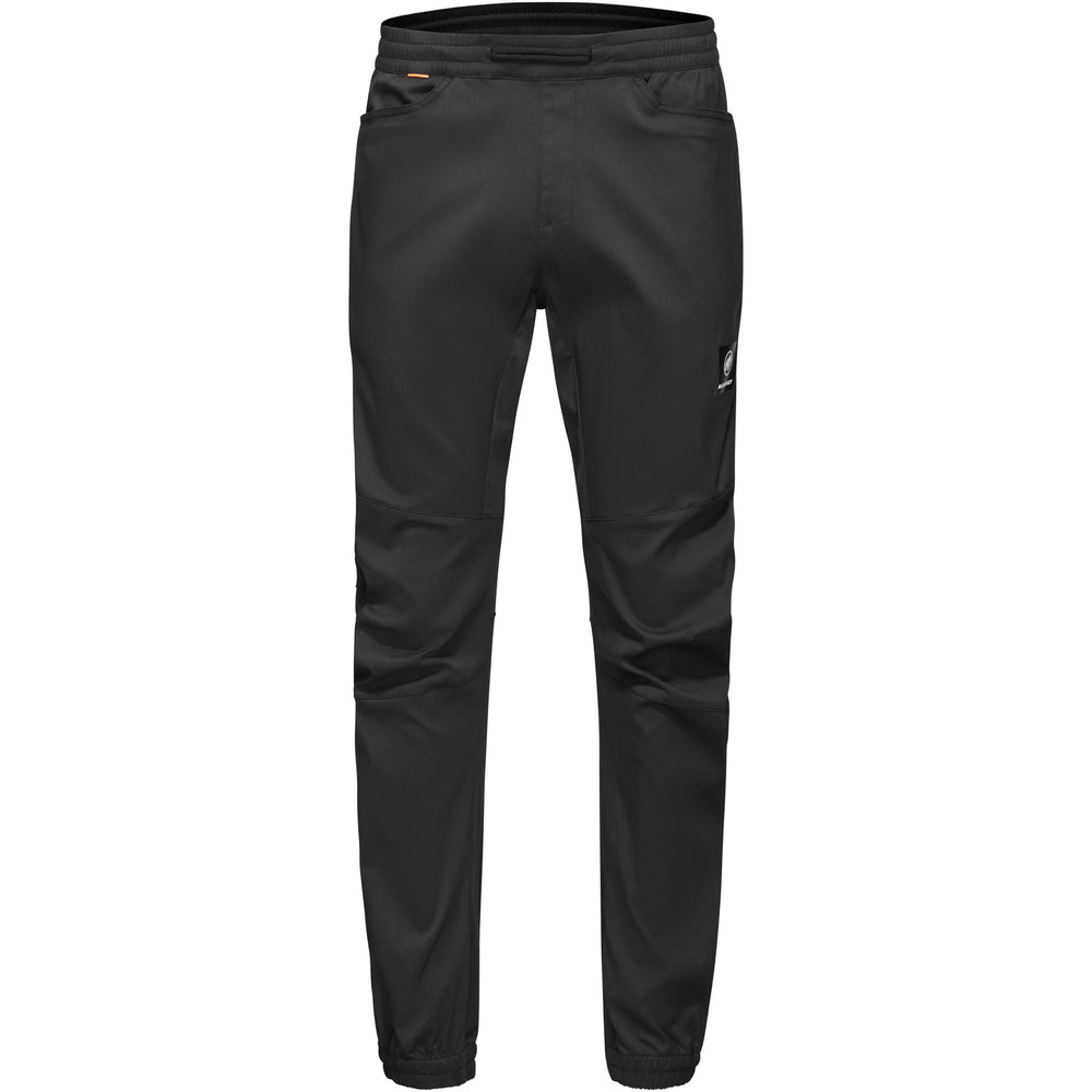 Mammut Massone Light Pants front view in black for unrestricted movement on climbs.