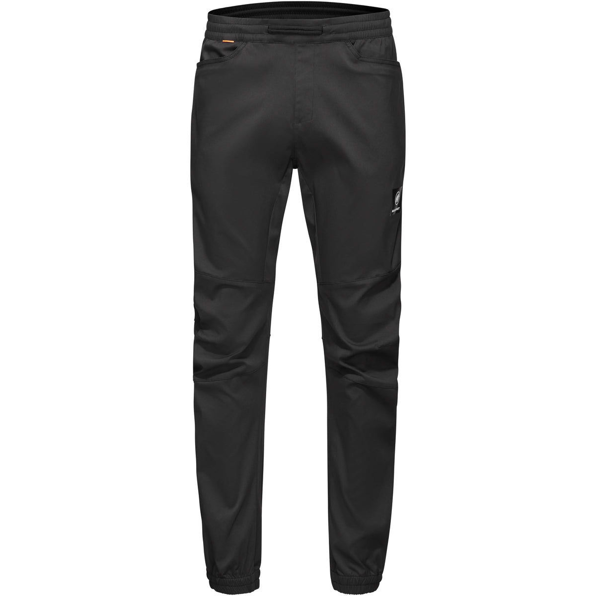 Mammut Massone Light Pants front view in black for unrestricted movement on climbs.