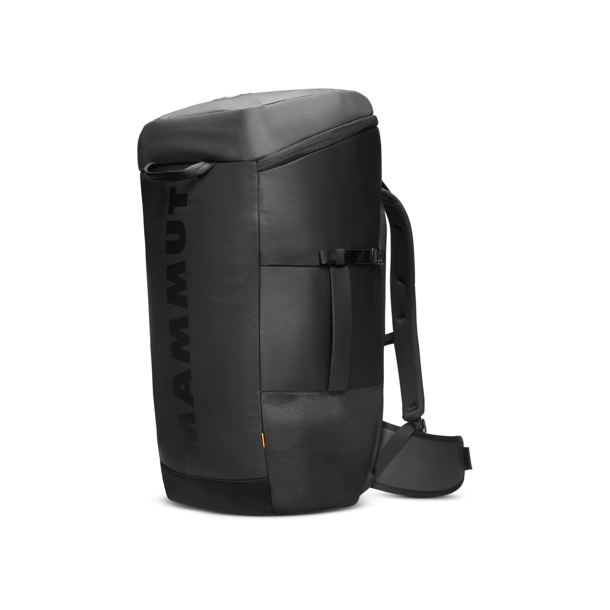 Mammut Neon 55 backpack front view showing wide top access for quick gear grab
