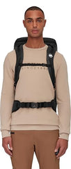 Mammut Neon 55 backpack top view highlights organized compartments for alpine essentials