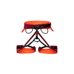 Mammut Togir 2.0 harness front view shows balanced load for long climbs
