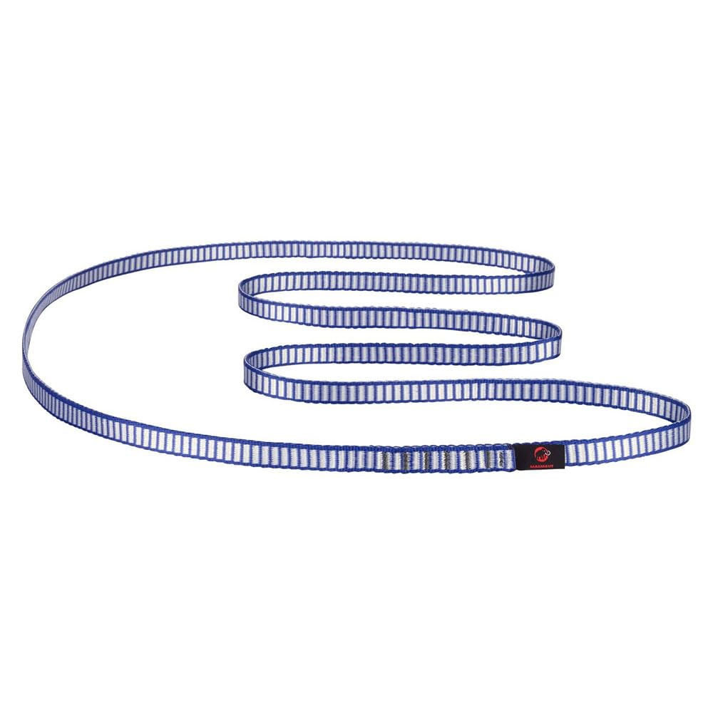 Mammut Tubular Sling 16.0 120cm in-use demonstrates versatile anchor rigging in action.
