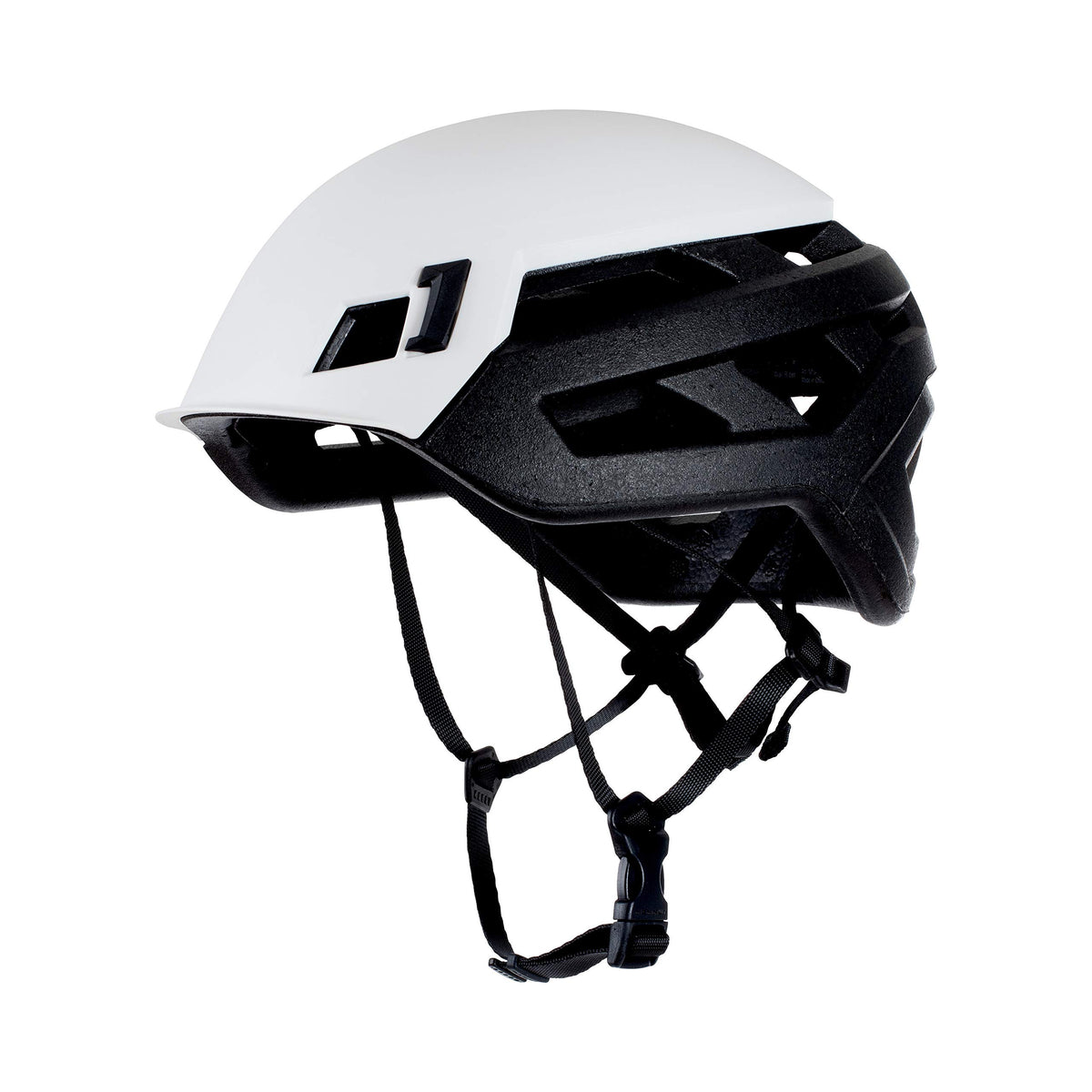 Mammut Wall Rider helmet with 16 large vents for cooling during climbs.