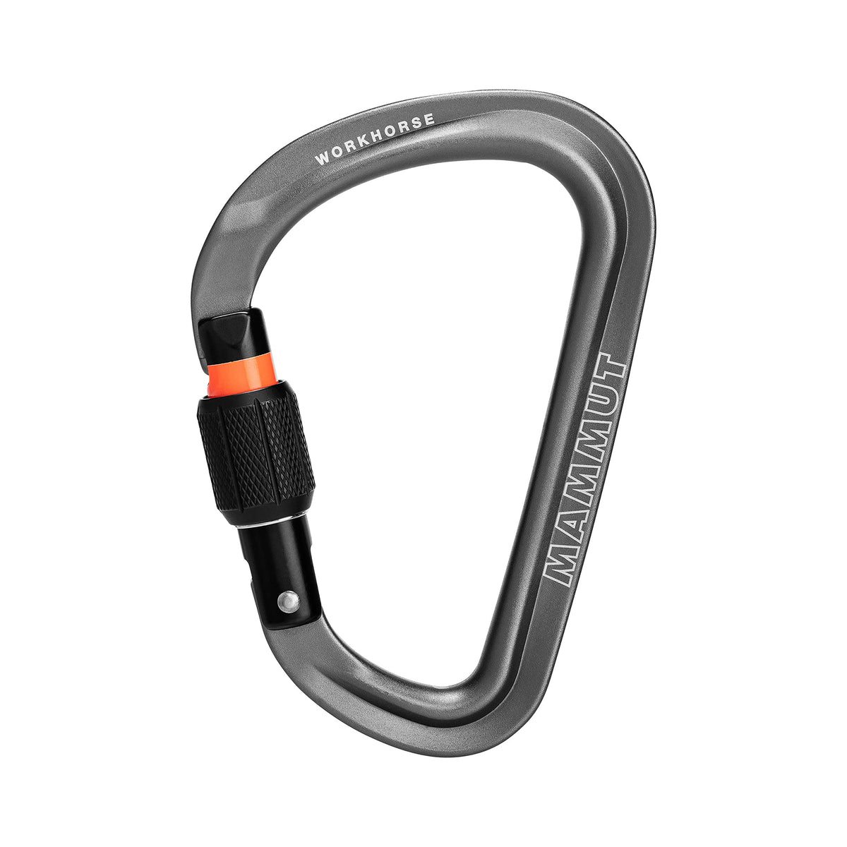 Mammut Workhorse HMS Screwgate Carabiner grey for robust central anchoring.