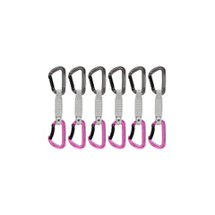 Mammut Workhorse Keylock 6-pack quickdraw in grey and pink, comfortable grip for fast clipping