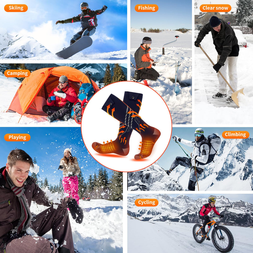 MANAKASA heated socks with high-capacity batteries for extended warmth.