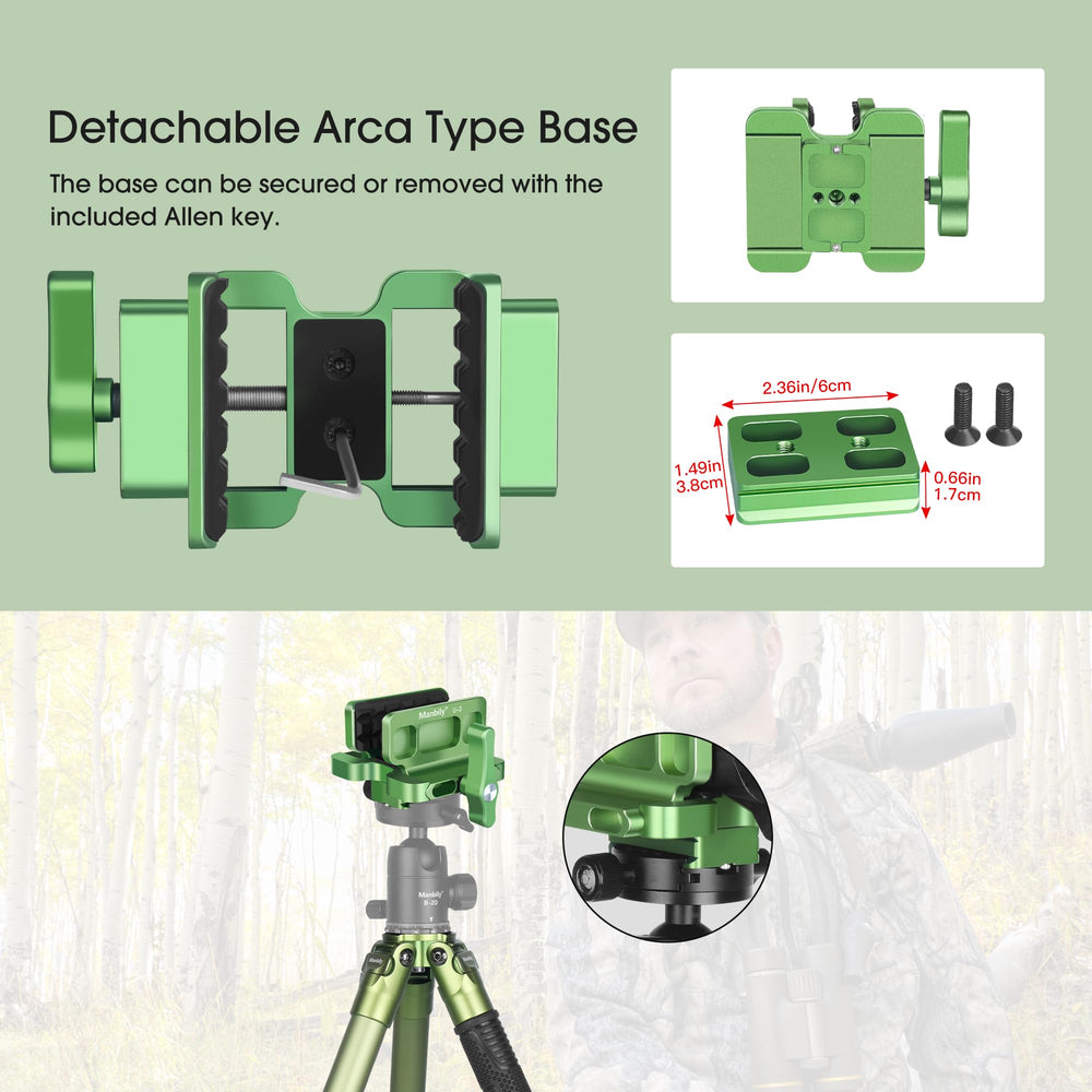 Manbily shooting saddle Arca-Swiss base boosts compatibility with most tripods.