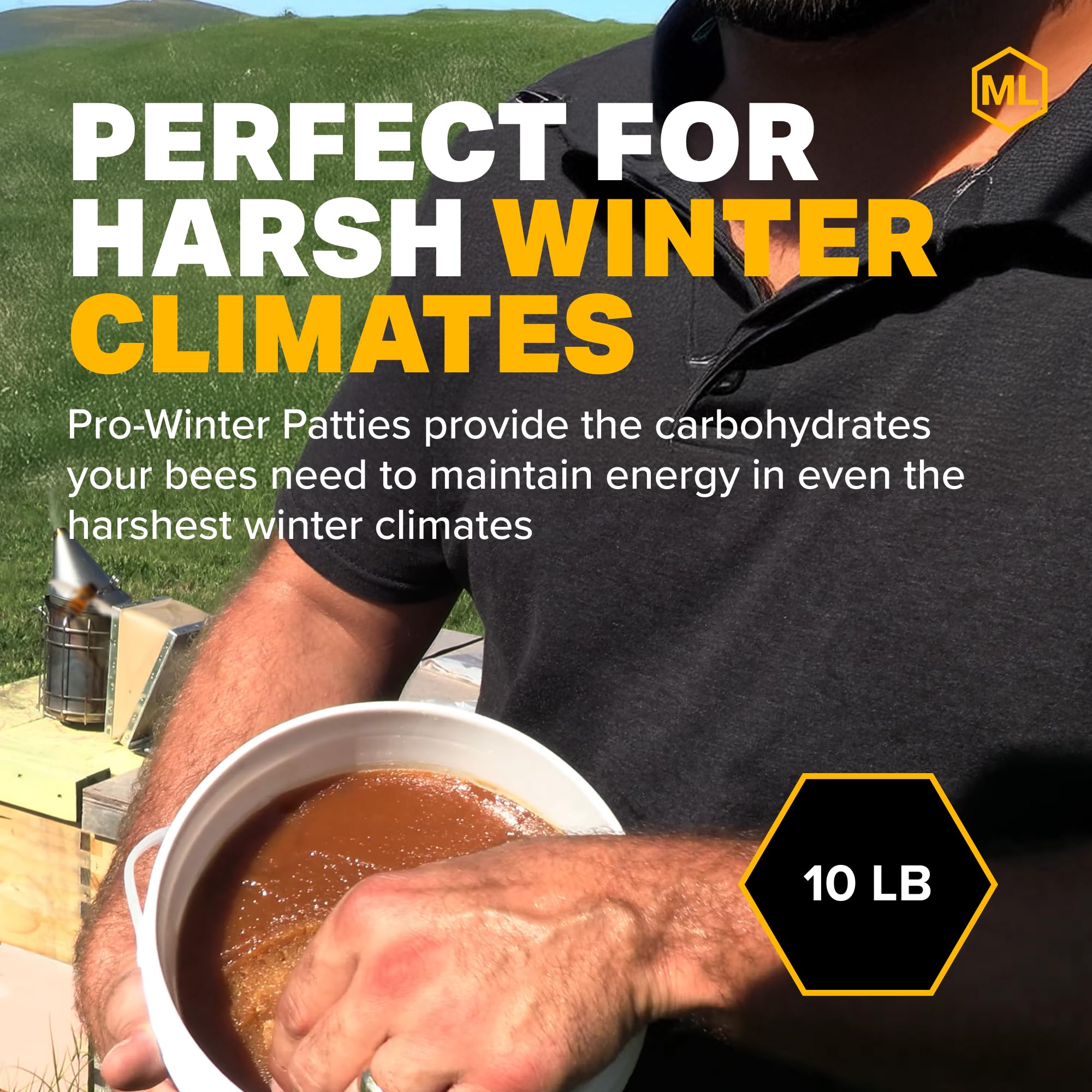 Bees on a winter setup with Pro-Winter Feed on top bars.