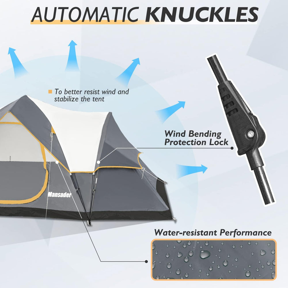 Mansader 6-person tent 360-degree ventilation for airy interior.