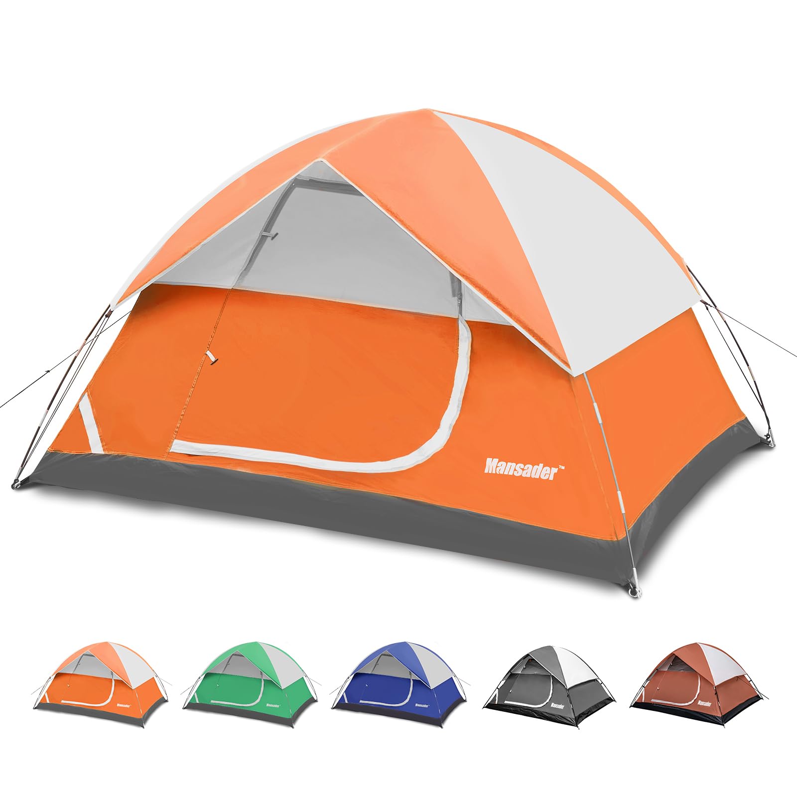 Mansader 4-person camping tent ready for quick family setup.