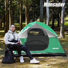 Mansader 4P camping tent interior space enabling comfortable family sleep