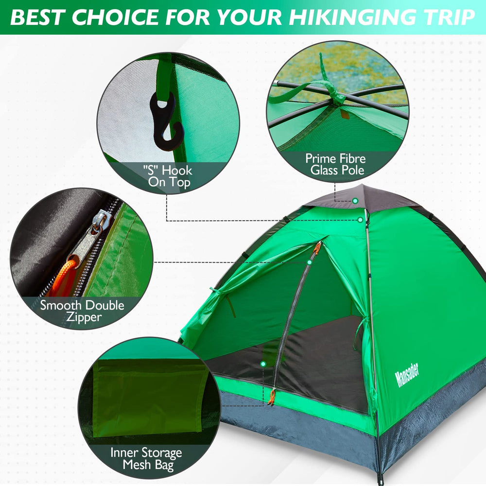 Mansader dome tent easy setup in minutes with lightweight carry bag