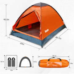 Mansader dome tent interior showing spacious room for two campers