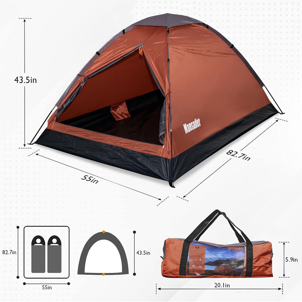Mansader 2-person dome tent with a 4 lb design, ideal for travel.