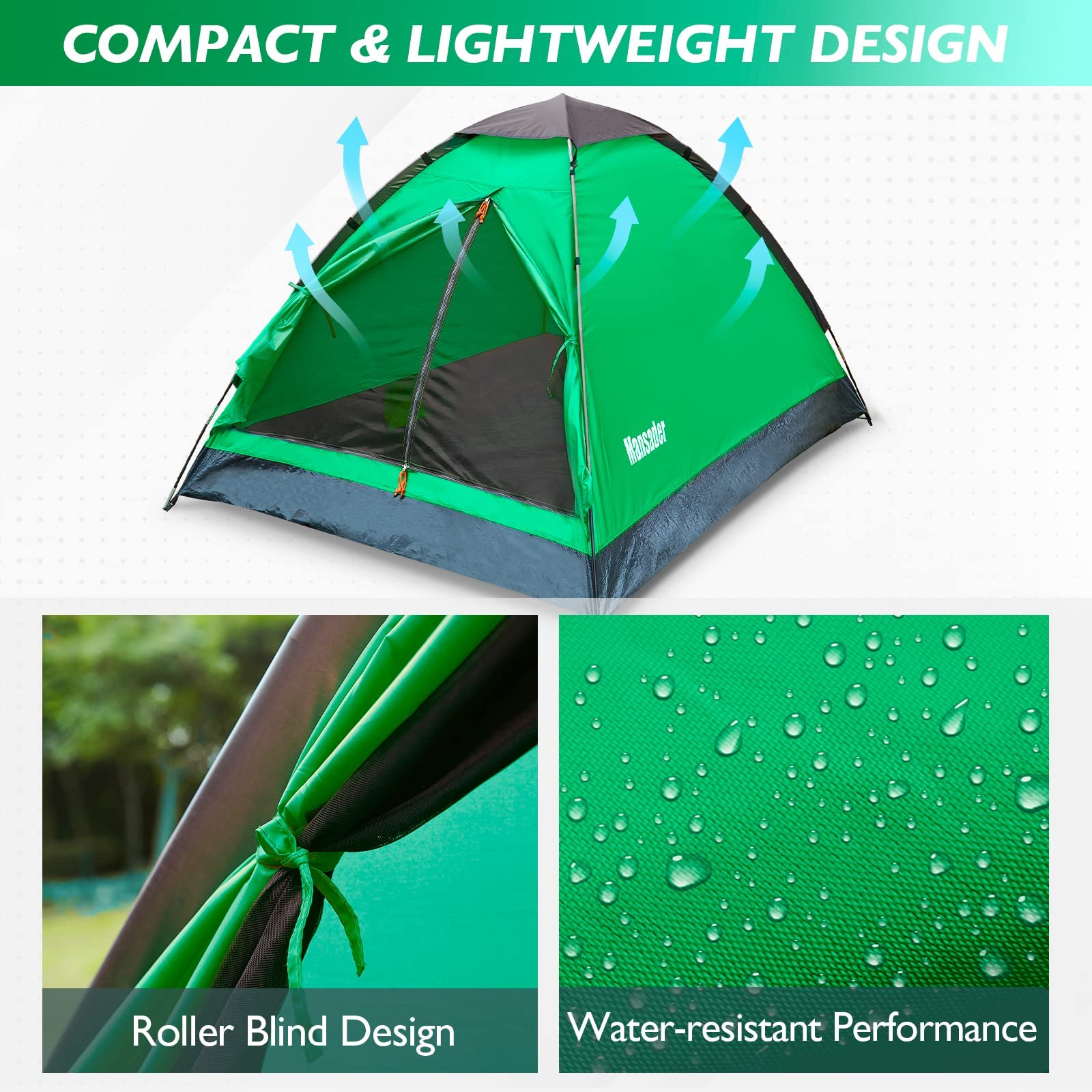 Mansader dome tent ventilation design promotes airflow and comfort