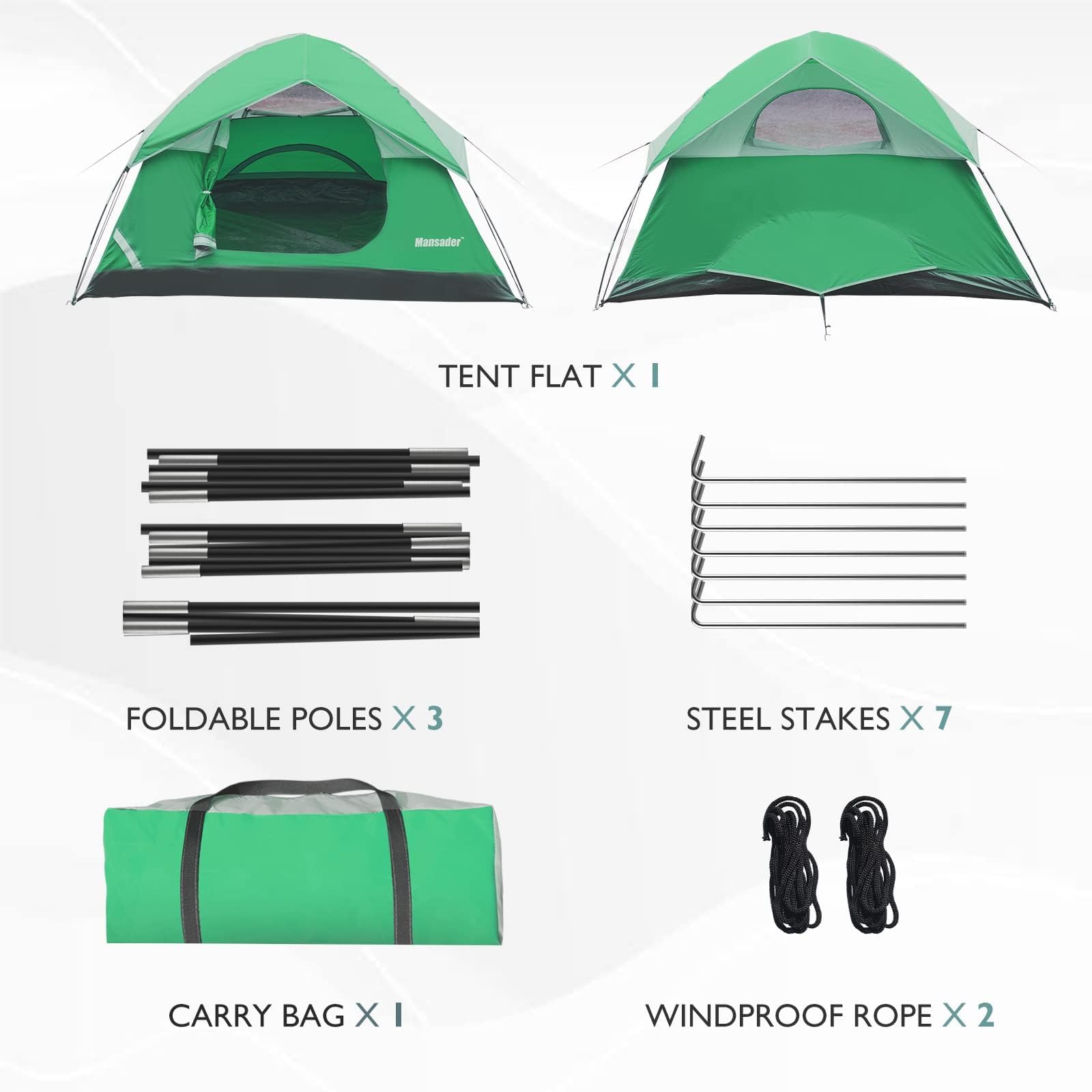 Mansader family-friendly tent ideal for beach trips and hiking adventures