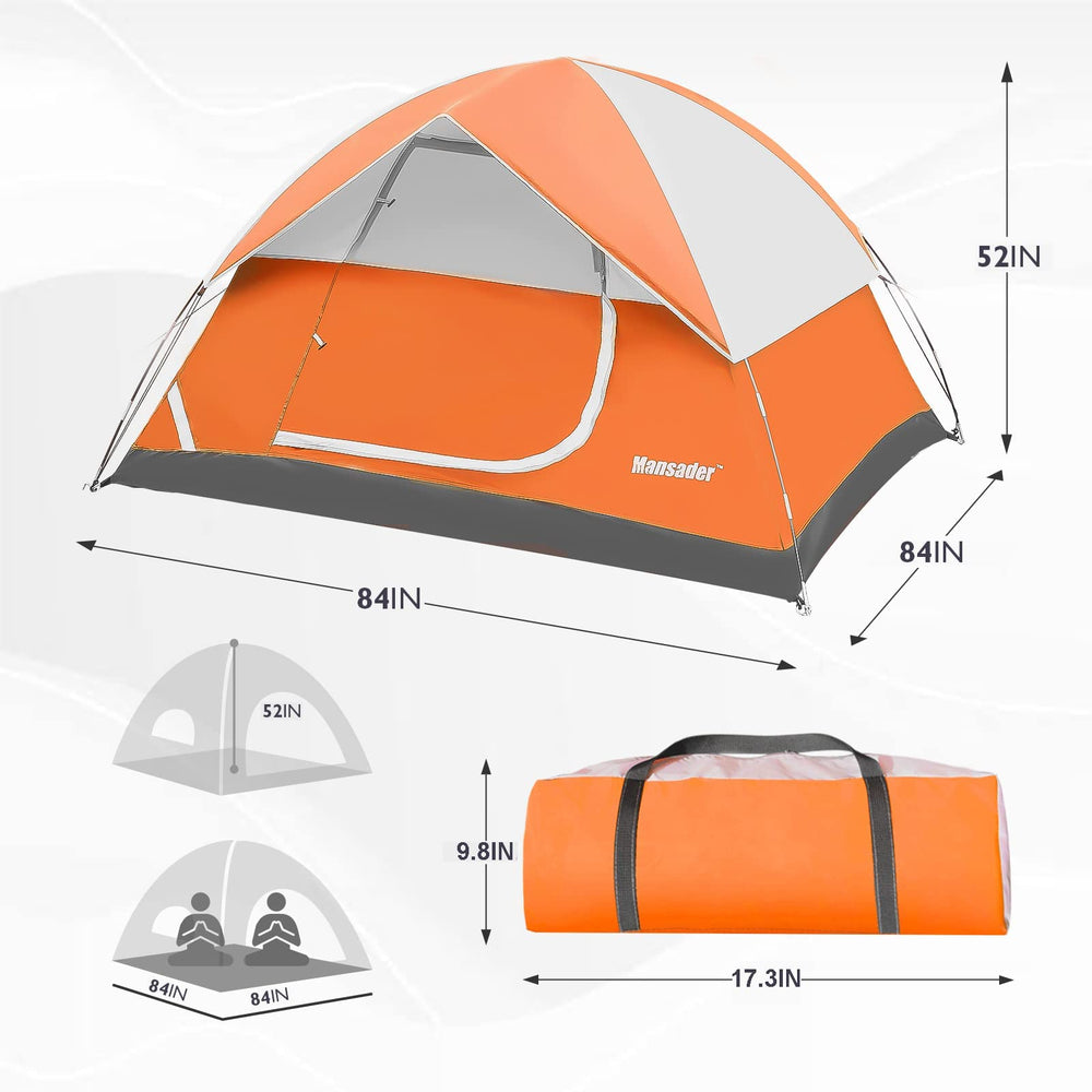 Mansader tent with simple setup in about five minutes.