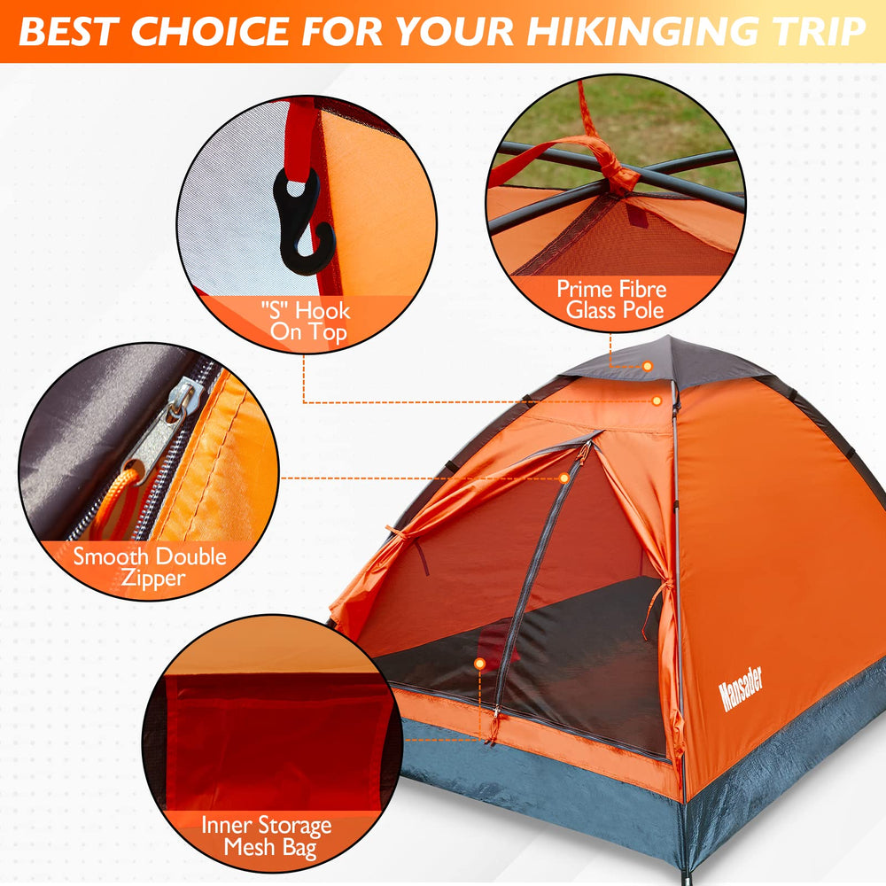Mansader tent mesh ventilation with detachable rain fly for airflow