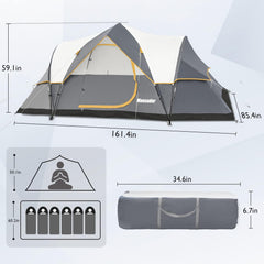 Mansader tent top rainfly adds extra weather protection during rain.