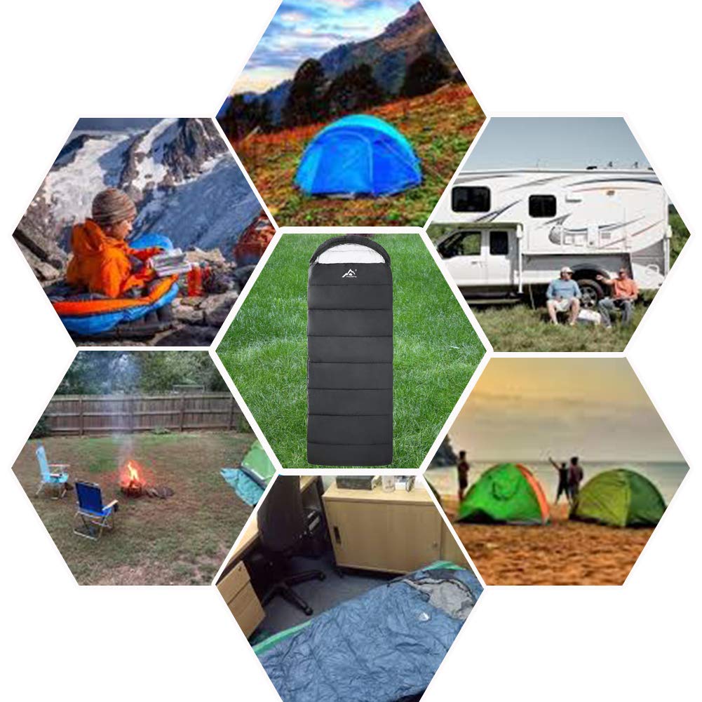 Mantuole heated sleeping bag used in home, car, and camping scenarios