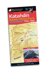 MAP ADVENTURES Katahdin trail map front view showing detailed contours for navigation.