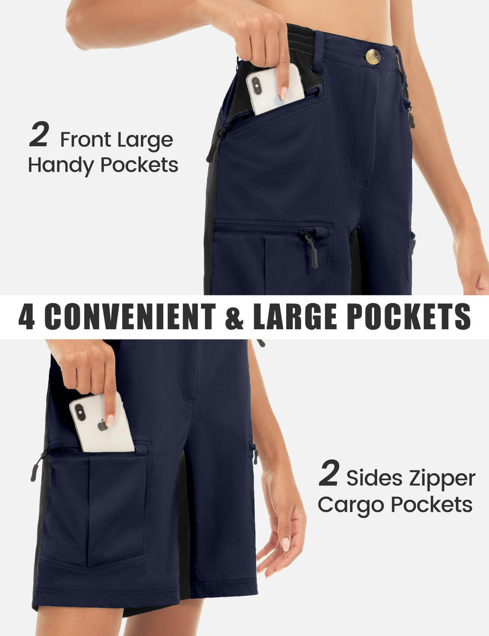 Mapamyumco dark blue shorts with UPF 50+ sun protection on sunny days.