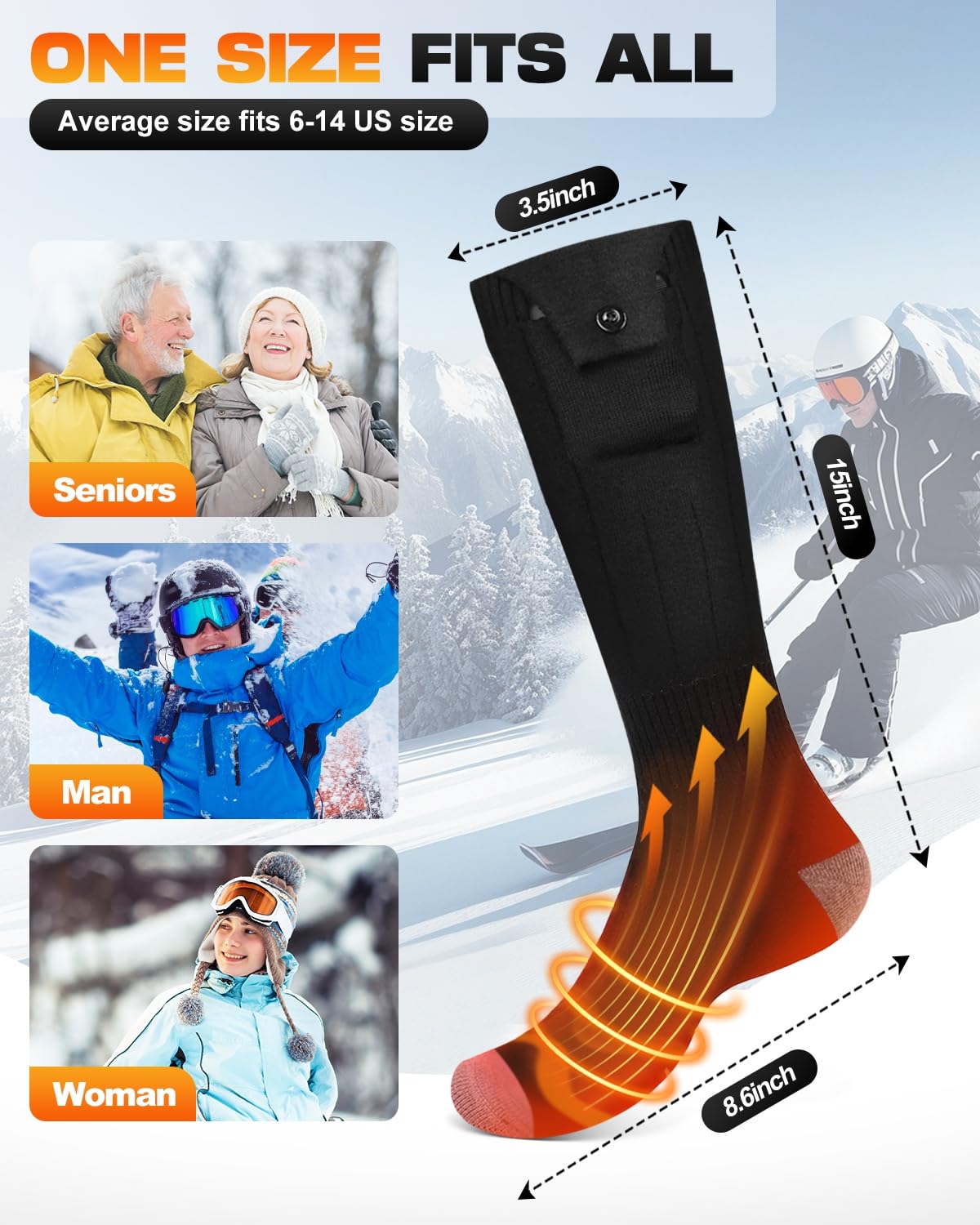 Maraiss heated socks three settings provide customizable comfort in cold conditions.