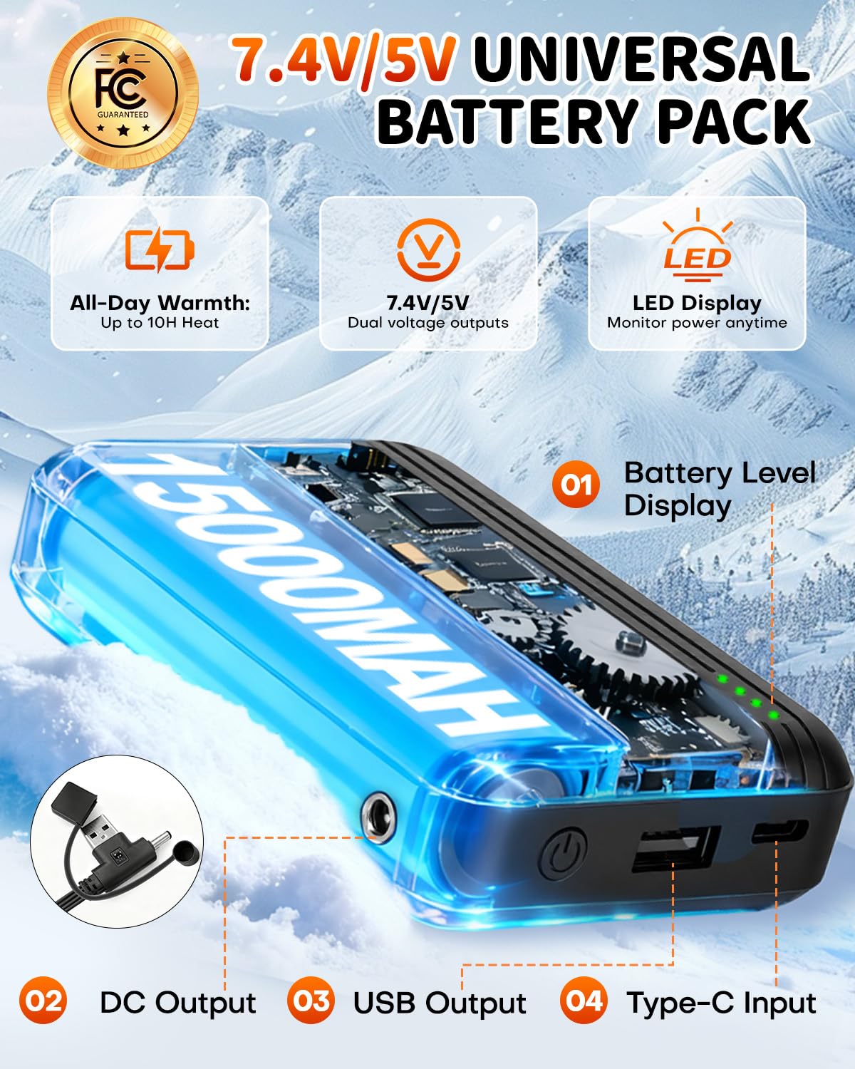 Maraiss heated vest battery and control panel enabling portable warmth.