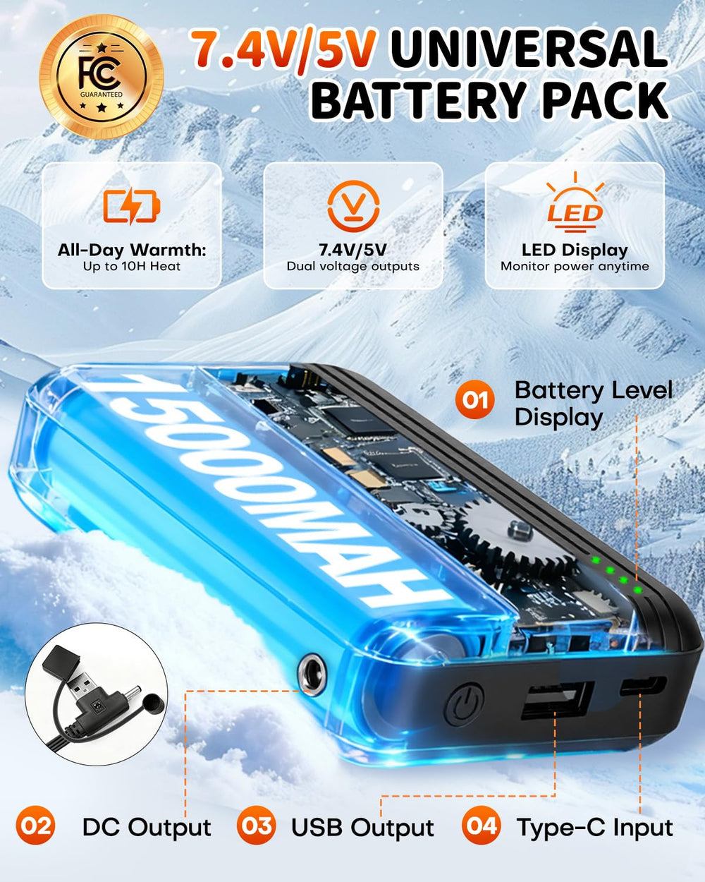 Maraiss heated vest battery and control panel enabling portable warmth.