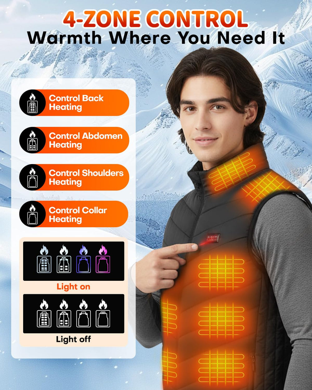 Maraiss heated vest worn under a jacket for versatile layering.